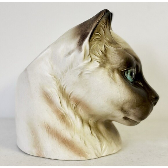 Ceramic Siamese cat planter blue eye‎ Inarco Japan E4006 Pet Plant Lover 5in - Picture 2 of 8